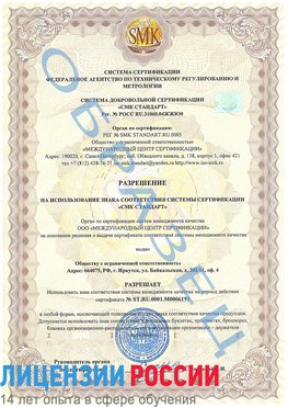 Образец разрешение Выкса Сертификат ISO 50001